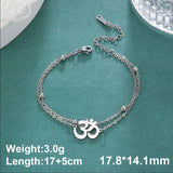 Dawapara Aum Om Ohm Sanskrit Symbol Anklets Bracelet Hindu Yoga Ankle Chain Bracelets Stainless Steel Spiritual Jewelry