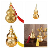 Feng Shui Handicraft Fire-avoiding Dragon Gourd Chinese Style Top Open Cover Copper Gourd Smooth Brass Table
