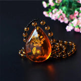 1pcs Amber Flotation Brine Beeswax Bead Necklace Honey Brazilian Amber Necklace Endant Handmade Ethnic Style Pendant Ornament