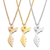 Anniyo Russia Kamchatka Pendant Neckalces for Women Girls Stainless Steel Jewelry #535662