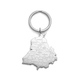 Jeshayuan India Punjab State Map Pendant Keychain Women Stainless Steel Car Key Accessories Jewelry Gifts for Men Wholesale