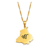 India Punjab Map Sikh Sikhism Pendant Necklaces Sikhs Jewelry Stainless Steel #D2010
