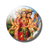 Lakshmi Gold 30 MM Fridge Magnet Shiva Amulet India Goddess of Wealth Glass Dome Magnetic Refrigerator Stickers Home Decoration