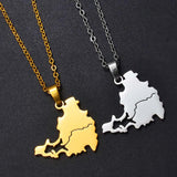 Anniyo Stainless Steel Sint Maarten and Saint-Martin Island Pendant Necklace SXM Saint Martin Jewelry #325801