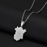 Anniyo Russia Chechnya Pendant Necklaces for Women Girls Stainless Steel Jewelry #519762