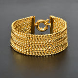 Dubai Copper Link Chain Bracelets for Unisex 18K Gold Plated Wristband Miami Curb Punk Classic Hand Jewellery Party Gift