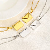 Vnox Envelope Photo Custom Necklace For Women Girls,Stainless Steel Can Open Family Picture Gift Jewelry,Personalized Pendent