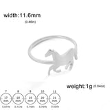 Cazador Trendy Animal Horse Women's Ring Stainless Steel Finger Rings Birthday Anniversary Couple Gift Jewelry 2024 Wholesale