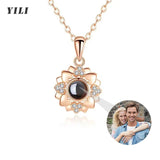 Custom Photo Necklace Projection Necklace with Picture I Love You 100 Languages Personalized Necklace Jewelry Gifts for Women