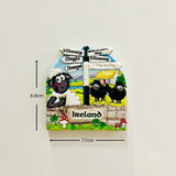 Irish Tourist Souvenirs Celtic Black-faced Goat Dingle Peninsula Town Tourist Souvenir Magnetic Refrigerator Magnet Fridge Stick