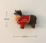 Swiss Dairy Cows Hand-painted 3D Fridge Magnets Switzerland Souvenirs Refrigerator Magnetic Stickers Gift