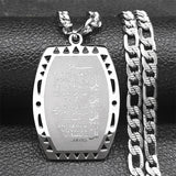 Islam Muslim Arabic Quran Medal Pendant Necklace for Women Men Stainless Steel Gold Color Hip Pop Religion Arab Jewelry Gifts