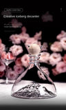 Lead-Free Crystal Wine Decanter  Iceberg Design Aerator Optional Wooden Stopper Home Bar Accessory Barware and homemade items