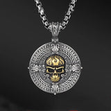 Original Van Gogh sunflower sunflower men's necklace high sense pendant nautical compass retro fashion trend pendant gift.