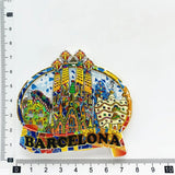 Europe Spain Barcelona 3D Refrigerator Magnet Tourist Souvenirs Stickers,Home & Kitchen Decoration Fridge Magnet Message Sticker