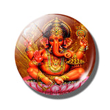 Lakshmi Gold 30 MM Fridge Magnet Shiva Amulet India Goddess of Wealth Glass Dome Magnetic Refrigerator Stickers Home Decoration
