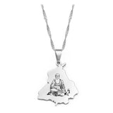 India Punjab Map Sikh Sikhism Pendant Necklaces Sikhs Jewelry Stainless Steel #D2010