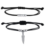 Men's Stylish Black Rope Chain Ankle Bracelets for Boys,Waterproof Stainless Steel Feather Beads Charm Anklet,Foot Gifts Jewelry