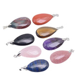 20x35mm Natural Labradorite Tiger's Eye Stone Crystal Howlite Aventurine Lapis Opal Jasper Water Drop Women Men Pendant Bead