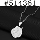 Anniyo Spain La palma Islands Map Pendant Neckalces For Women Girls Stainless Steel Ethnic Jewelry #514162