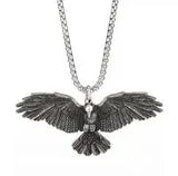 Sparkling Zircon Fly Eagle Pendant Necklace for Men Hip Hop Rock Party Jewelry