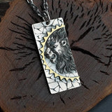 Original Van Gogh sunflower sunflower men's necklace high sense pendant nautical compass retro fashion trend pendant gift.