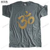 Men Cotton casual T Shirt Om Ohm Aum  Yogaer Buddhism Meditation Mandala Hinduism Hindu Sanskrit Zen bigger size Loose tops