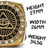 Masonic Rings 316L Stainless Steel Men Golden plated Rock for Rider Male Friend Jewelry Gift Accessories Dropshipping