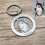 Custom Photo Engraved Keychain Personalised Picture Keyring Personalized Memorial Key Chain Your Dog Pet Portrait Customize Gift
