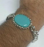 Stunning Steel SALMAN KHAN STYLE Movie Tubelight Bajrangi Green Stone Bracelet L