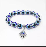 Turkey Glass Bead Evil Eye Protection Talisman Hamsa Hand Fatima Palm Bracelet