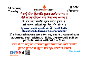 31 January - Tuesday - 18 Maagh - Hukamnama