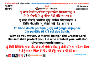 29 January - 16 Maagh - Wednesday - Hukamnama
