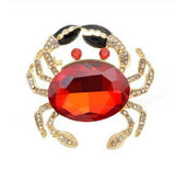 Stunning Vintage Look Gold Plated Red CRAB Designer Brooch Broach Cake Pin B53