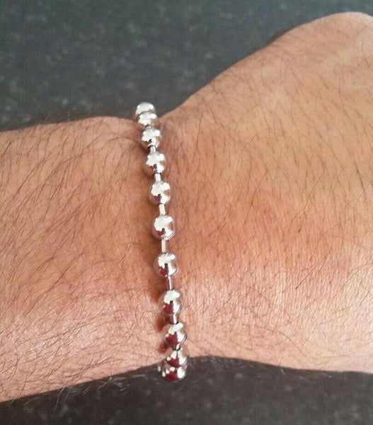 Chrome Plated Steel Meditation Praying Beads Talisman Sikh Simarna Bracelet B2