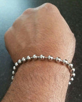 Chrome Plated Steel Meditation Praying Beads Talisman Sikh Simarna Bracelet B2