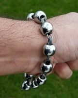 Big Praying Beads Solid Steel Meditation Simarna Sikh Singh Kaur Bracelet AA3