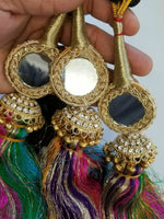 Indian Punjabi Pranda Mehndi Jagoo Mirror Bridal Patiala Paranda Hair Braid A36