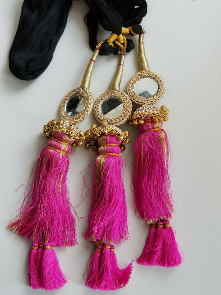 Indian Punjabi Pranda Mehndi Jagoo Mirror Bridal Patiala Paranda Hair Braid A32