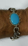 Stunning Steel SALMAN KHAN STYLE Movie Prem Ratan Dhan Payo Turquoise Bracelet G