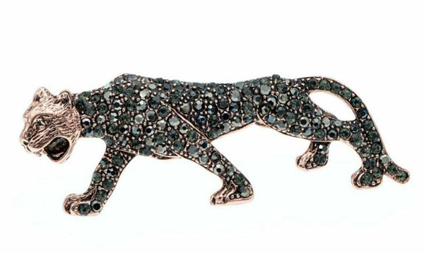 Stunning Vintage Look Rose Gold plated Retro Leopard Celebrity Brooch Broach Pin