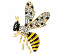 Stunning Vintage Look Gold plated Retro Yellow Wasp Celebrity Brooch Broach Pin