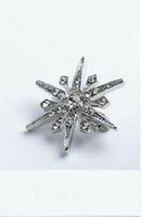 Stunning Vintage Look Silver Plated Sun Shaped Brooch Suit Coat Broach Pin B14