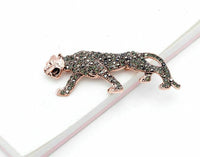 Stunning Vintage Look Rose Gold plated Retro Leopard Celebrity Brooch Broach Pin