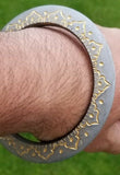 Sikh Kara Sarbloh Floral Engraved Bangle Singh Kaur Khalsa Pure Iron Kada V10