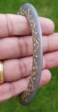 Sarbloh Kara Pure Iron Sikh Kada Floral Gold Engraved Chakri Bangle Singh Kaur V10G Unisex Gift
