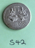 Silver Plated Lakshmi Ganesh Ji Hindu Good Luck Coin Token Evil Eye Protection S42