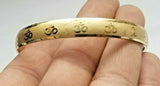 Smooth Gold plated Laser Engraved Hindu Legend OM Kara India Bangle Bracelet K5
