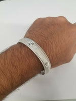 Silver Plated Laser Engraved Khandas Sikh Singh Kaur Khalsa Kara Bangle Kada U3