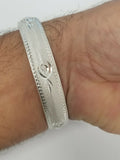 Silver Plated Laser Engraved Khandas Sikh Singh Kaur Khalsa Kara Bangle Kada U3